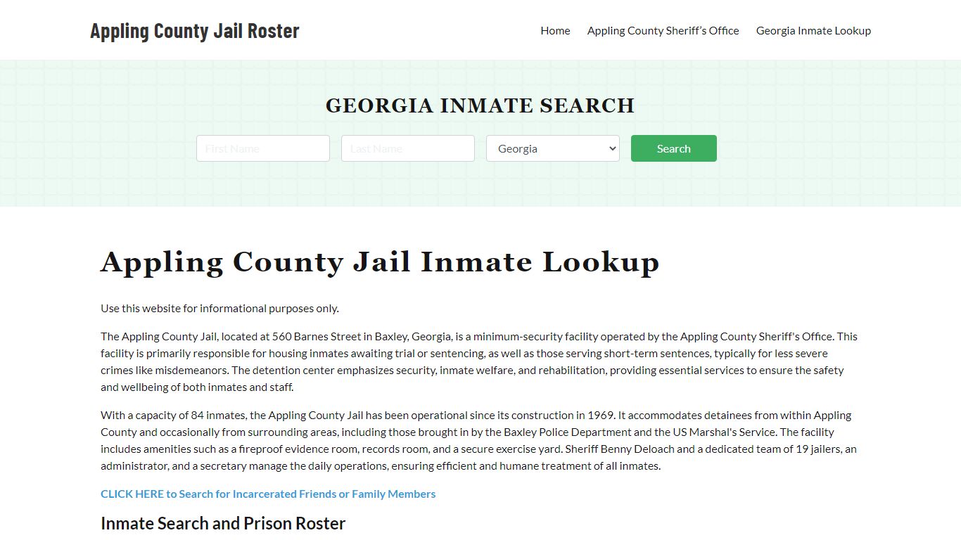 Appling County Jail Roster Lookup, GA, Inmate Search