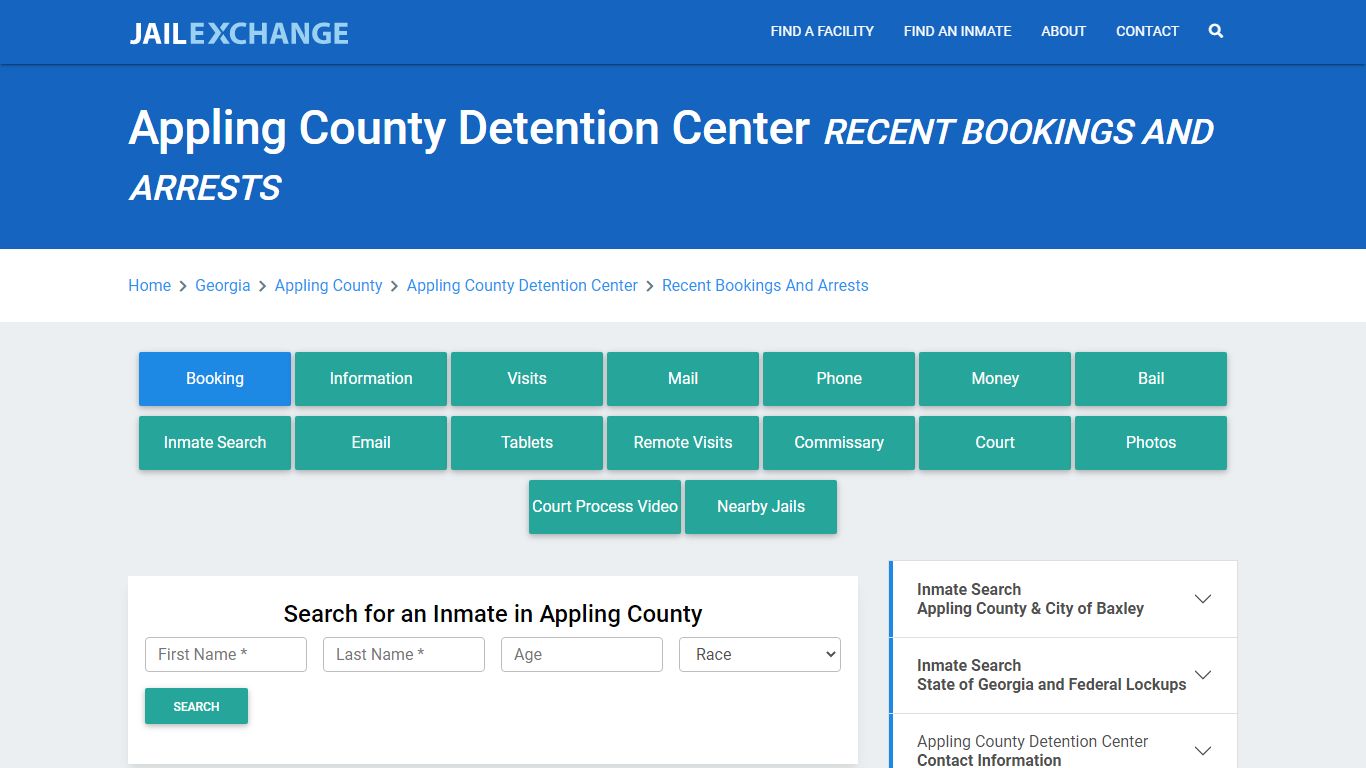 Appling County Detention Center Recent Bookings And Arrests - Jail Exchange