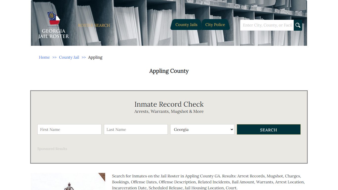 Appling County - Georgia Jail Inmate Search