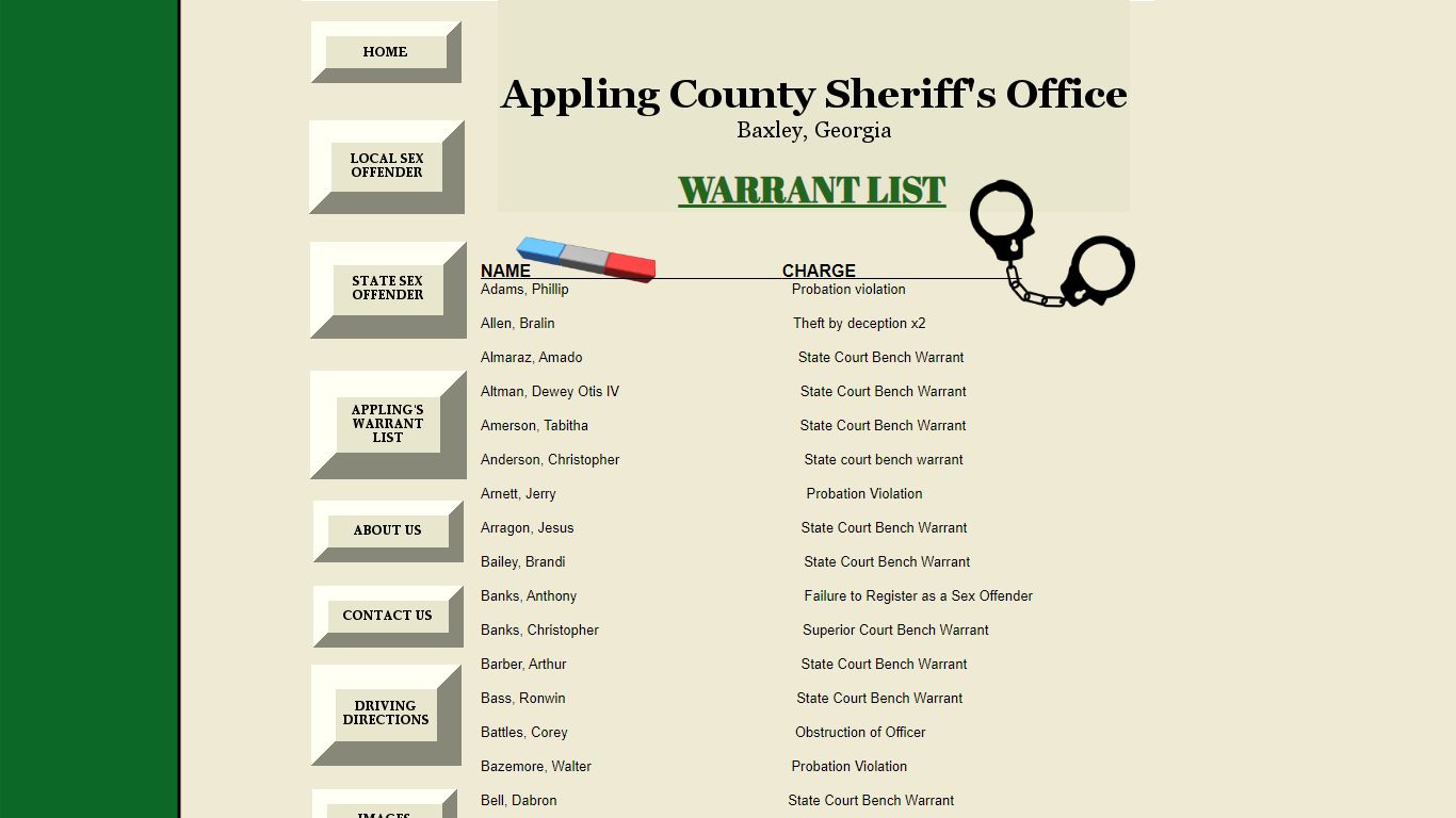 ACTIVE-WARRANT-LIST - Appling County Sheriff's Office